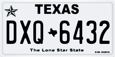 TX license plate DXQ6432