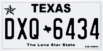 TX license plate DXQ6434