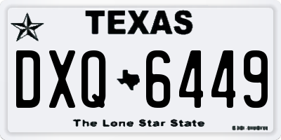 TX license plate DXQ6449