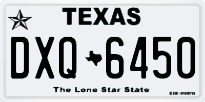 TX license plate DXQ6450