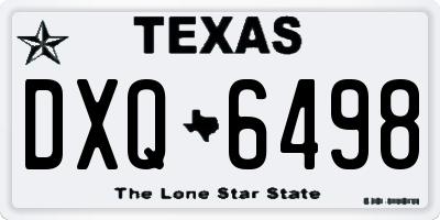 TX license plate DXQ6498