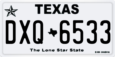 TX license plate DXQ6533