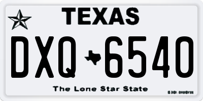 TX license plate DXQ6540
