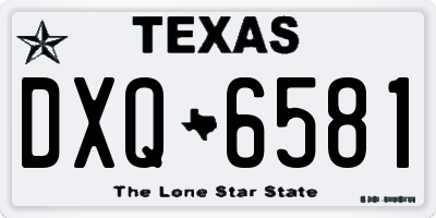TX license plate DXQ6581