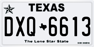 TX license plate DXQ6613