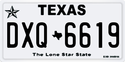 TX license plate DXQ6619