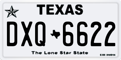 TX license plate DXQ6622