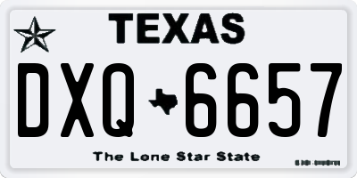 TX license plate DXQ6657