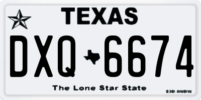TX license plate DXQ6674