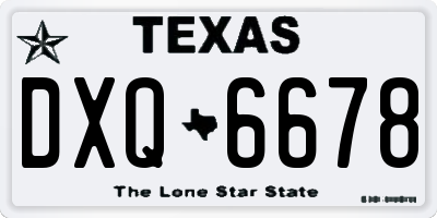 TX license plate DXQ6678