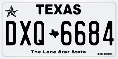 TX license plate DXQ6684