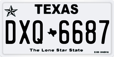 TX license plate DXQ6687