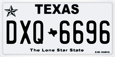TX license plate DXQ6696