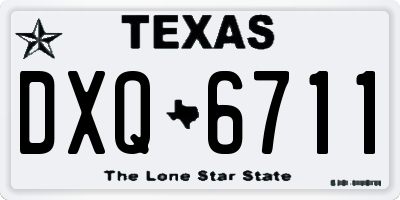 TX license plate DXQ6711