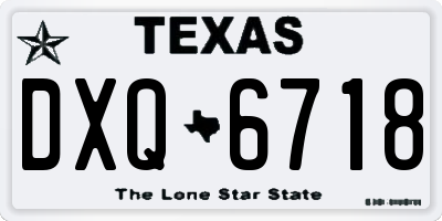 TX license plate DXQ6718