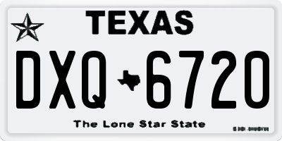 TX license plate DXQ6720