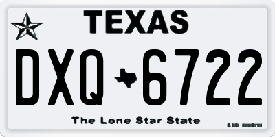 TX license plate DXQ6722