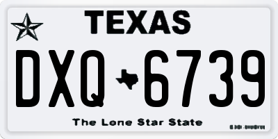 TX license plate DXQ6739