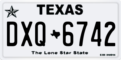 TX license plate DXQ6742