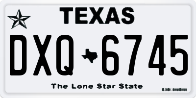 TX license plate DXQ6745