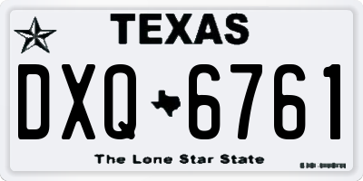TX license plate DXQ6761