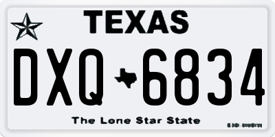 TX license plate DXQ6834
