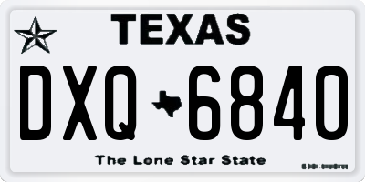 TX license plate DXQ6840