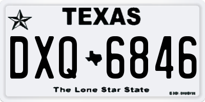 TX license plate DXQ6846