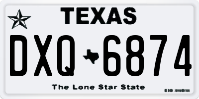 TX license plate DXQ6874