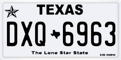 TX license plate DXQ6963