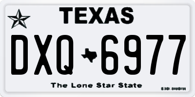 TX license plate DXQ6977