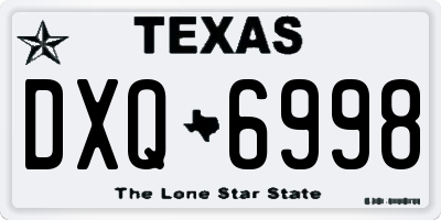 TX license plate DXQ6998
