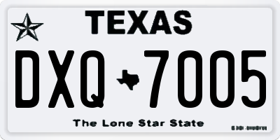 TX license plate DXQ7005