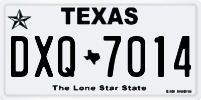 TX license plate DXQ7014