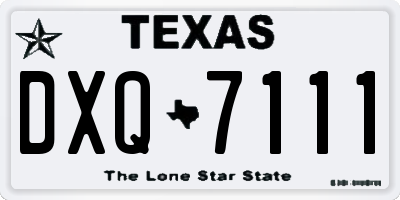 TX license plate DXQ7111
