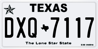 TX license plate DXQ7117
