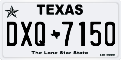 TX license plate DXQ7150