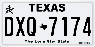 TX license plate DXQ7174