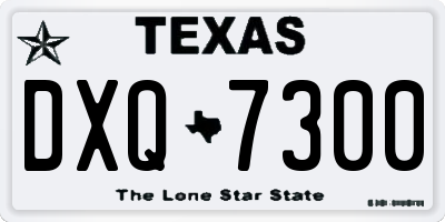 TX license plate DXQ7300