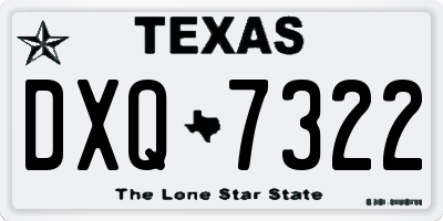 TX license plate DXQ7322