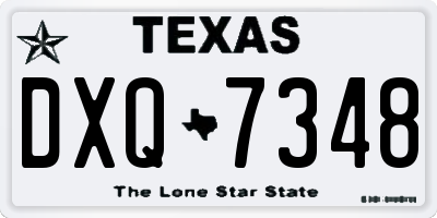 TX license plate DXQ7348