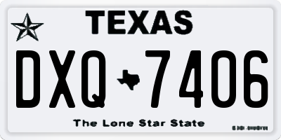TX license plate DXQ7406