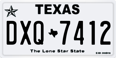 TX license plate DXQ7412