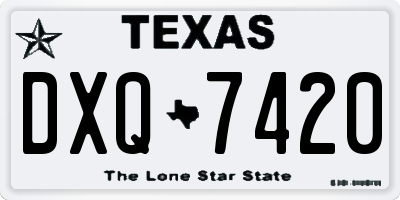 TX license plate DXQ7420