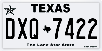 TX license plate DXQ7422