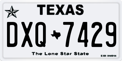 TX license plate DXQ7429