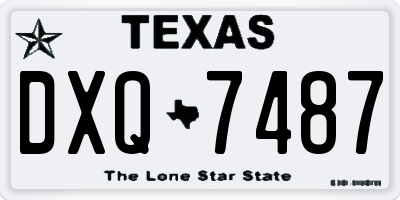 TX license plate DXQ7487