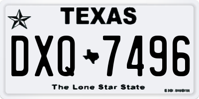 TX license plate DXQ7496
