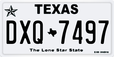 TX license plate DXQ7497