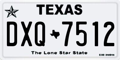 TX license plate DXQ7512